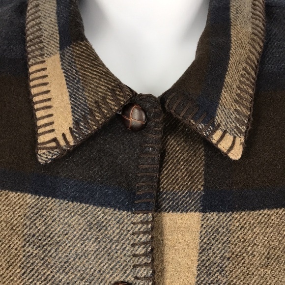 Willow Ridge Plaid Wool Blend Button Down Shacket Size 10 Vintage 1980's - Picture 3 of 11